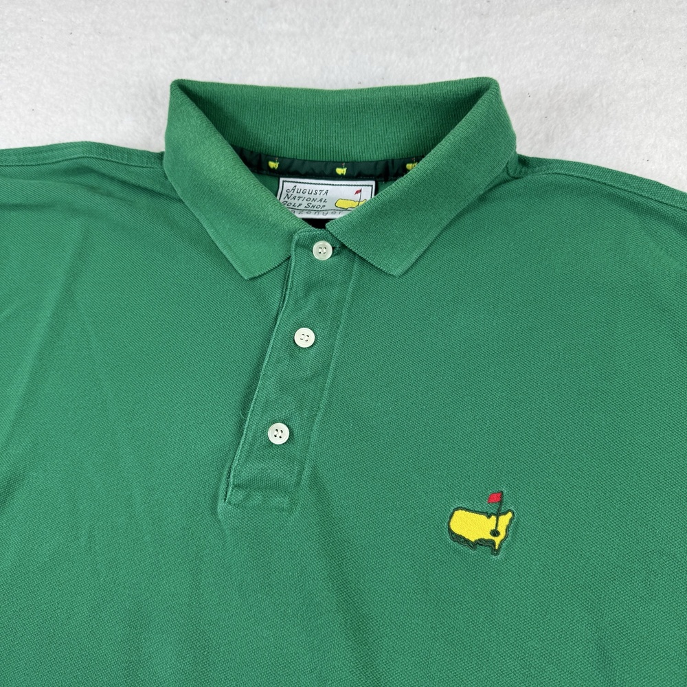 Augusta National Polo Shirt Mens XL Green Golf Masters Cotton Hong Kong Logo